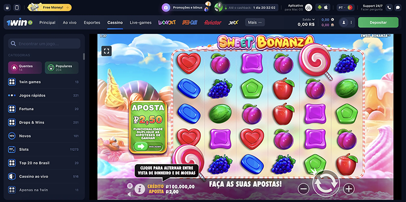 1win sweet bonanza slot
